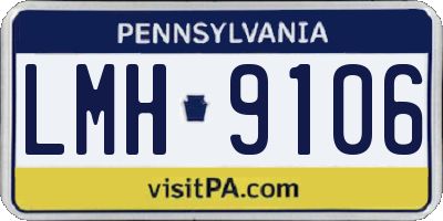 PA license plate LMH9106