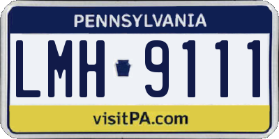 PA license plate LMH9111