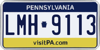 PA license plate LMH9113