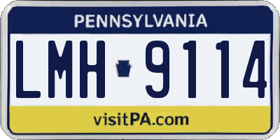 PA license plate LMH9114