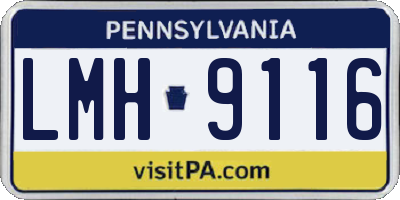 PA license plate LMH9116