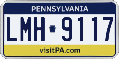 PA license plate LMH9117