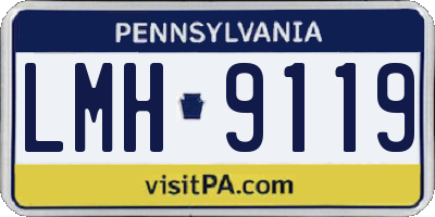 PA license plate LMH9119