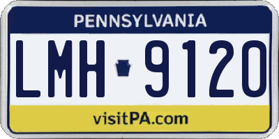 PA license plate LMH9120