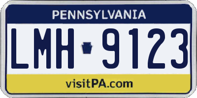 PA license plate LMH9123