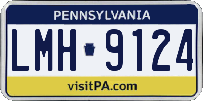 PA license plate LMH9124