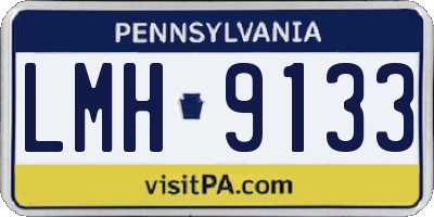 PA license plate LMH9133