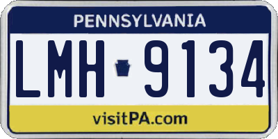 PA license plate LMH9134