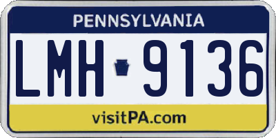 PA license plate LMH9136