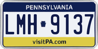 PA license plate LMH9137