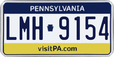 PA license plate LMH9154