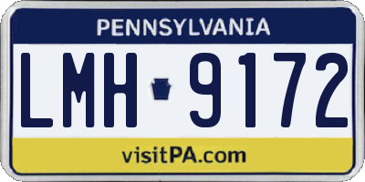 PA license plate LMH9172