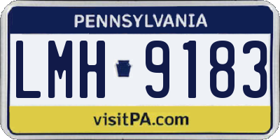 PA license plate LMH9183