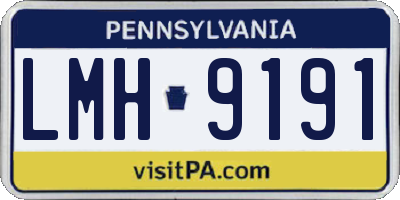 PA license plate LMH9191