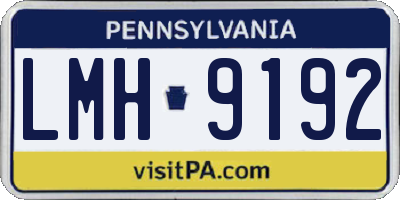 PA license plate LMH9192