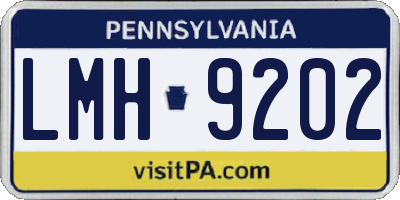 PA license plate LMH9202