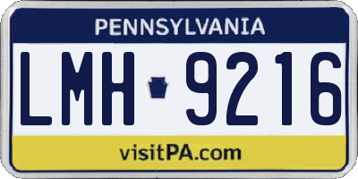 PA license plate LMH9216