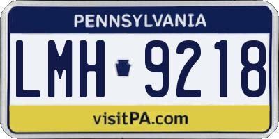 PA license plate LMH9218