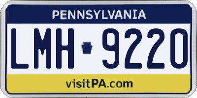 PA license plate LMH9220