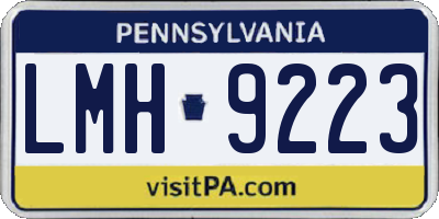 PA license plate LMH9223