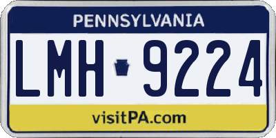 PA license plate LMH9224