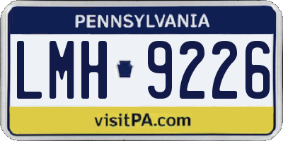 PA license plate LMH9226