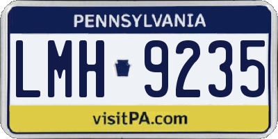 PA license plate LMH9235