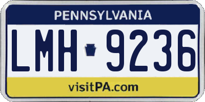 PA license plate LMH9236