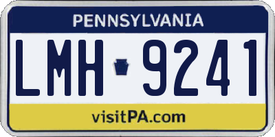 PA license plate LMH9241