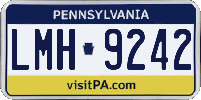PA license plate LMH9242