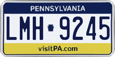 PA license plate LMH9245