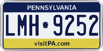 PA license plate LMH9252