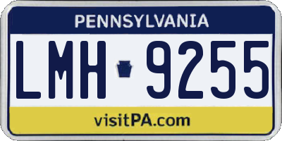 PA license plate LMH9255