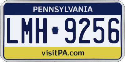PA license plate LMH9256