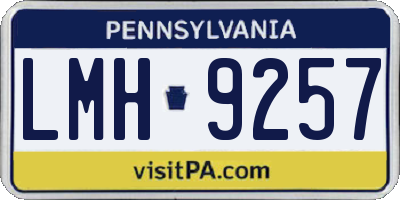 PA license plate LMH9257