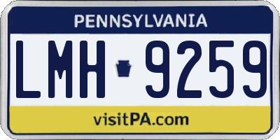 PA license plate LMH9259
