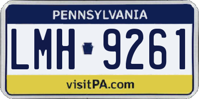 PA license plate LMH9261