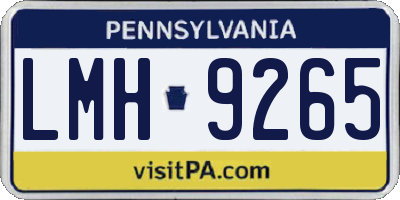 PA license plate LMH9265