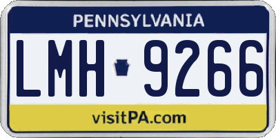 PA license plate LMH9266
