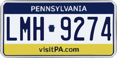 PA license plate LMH9274