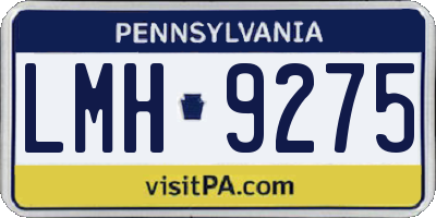 PA license plate LMH9275
