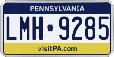 PA license plate LMH9285