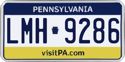 PA license plate LMH9286