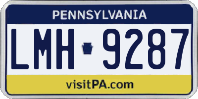 PA license plate LMH9287