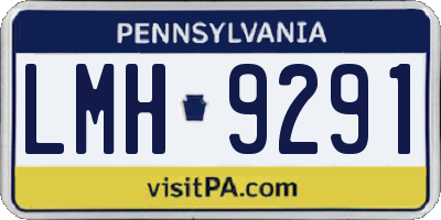 PA license plate LMH9291