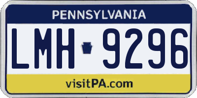 PA license plate LMH9296