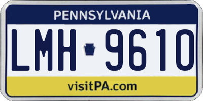 PA license plate LMH9610