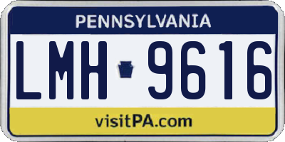 PA license plate LMH9616