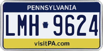 PA license plate LMH9624