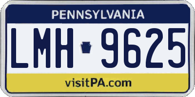 PA license plate LMH9625